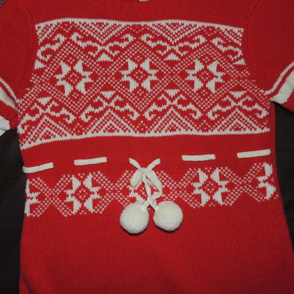 Grane "Erin" Snowflake Layered Sleeves, Long Sweater - Girls XL - Picture 2 of 4